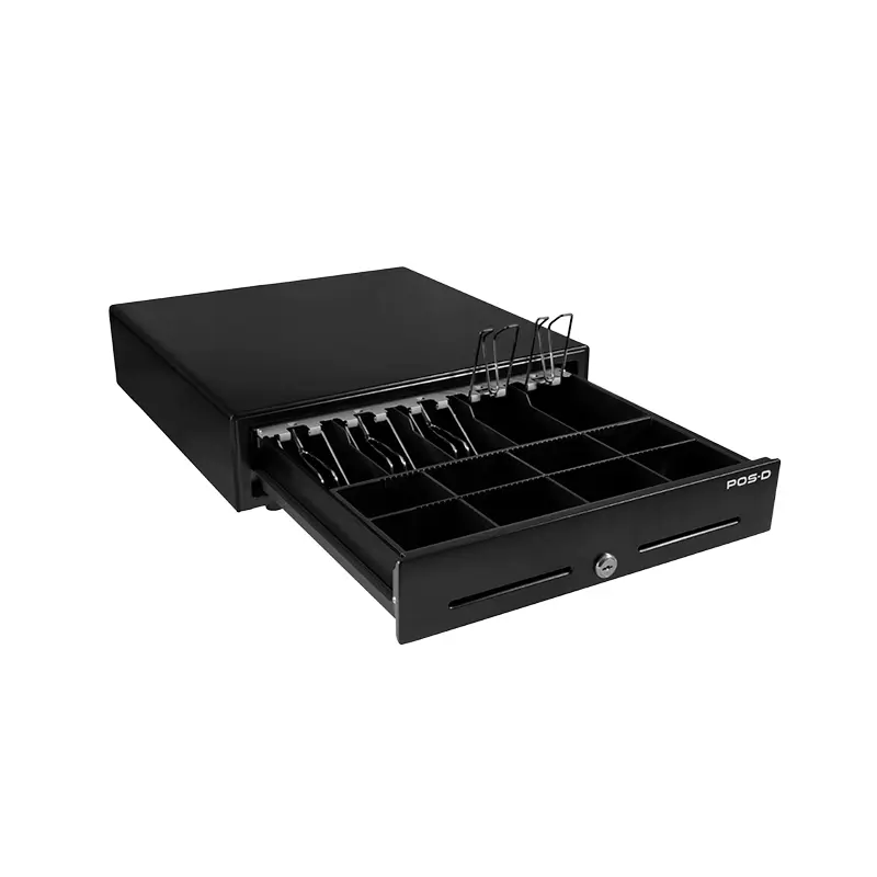 Gaveta de Dinero POS-D CASH 410 – Conector RJ11, Apertura Manual, 5 Divisiones para Billetes y 8 para Monedas